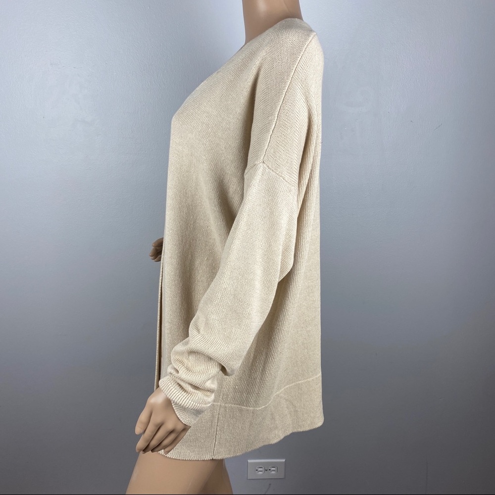 NEW EILEEN FISHER BEIGE OPEN FRONT CARDIGAN - Picture 6 of 10
